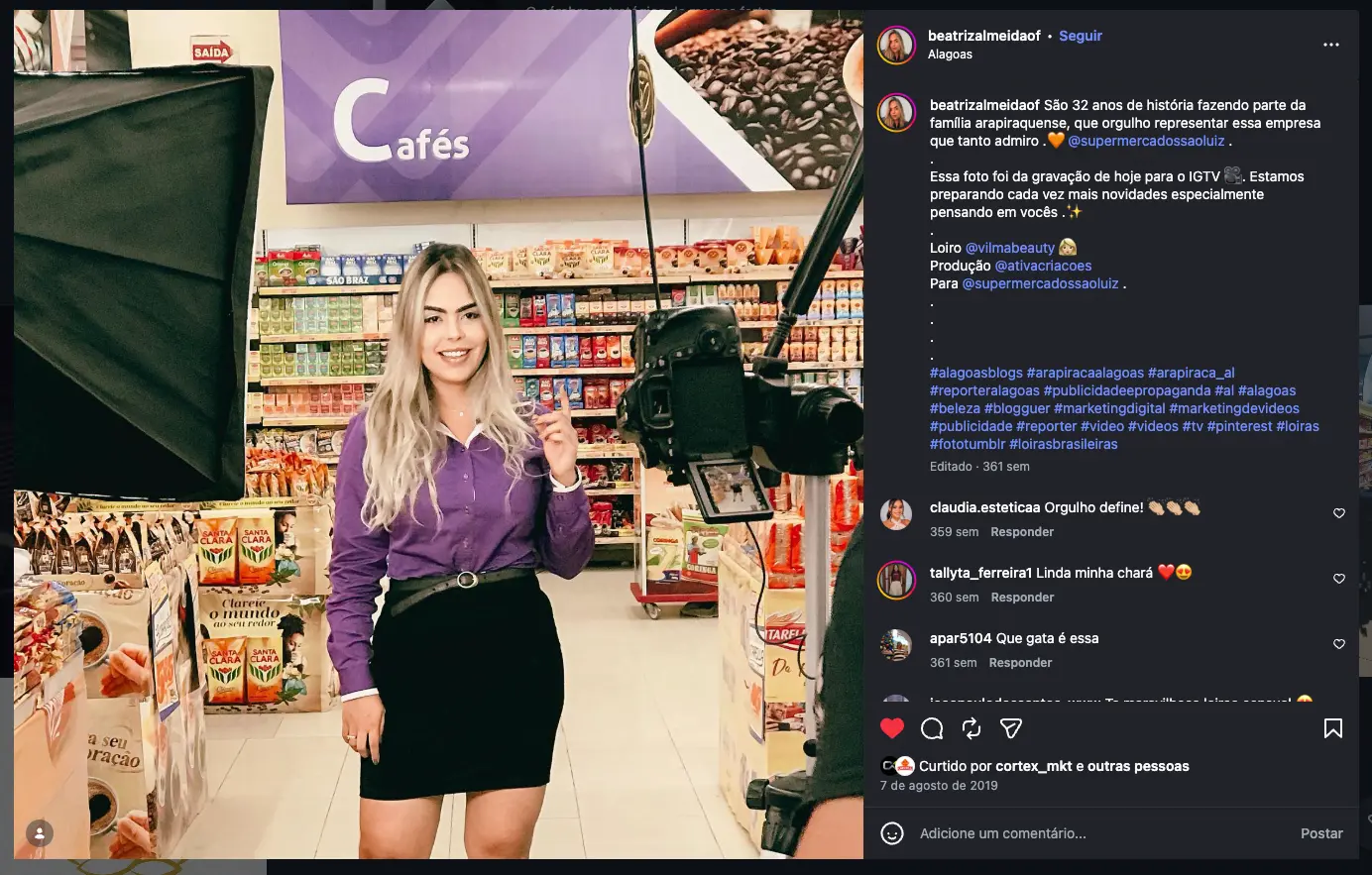 Bastidores reais de gravação de conteúdo no Supermercado São Luiz